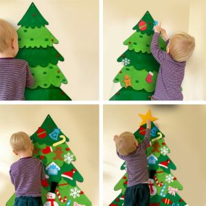 FELT CHRISTMAS TREE – Zestaw z filcową choinką i ozdobami 114 cm x 67 cm 03