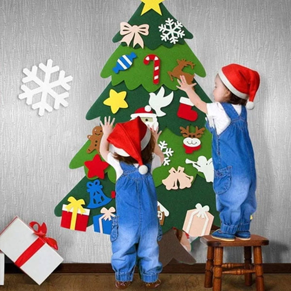 FELT CHRISTMAS TREE – Zestaw z filcową choinką i ozdobami 02