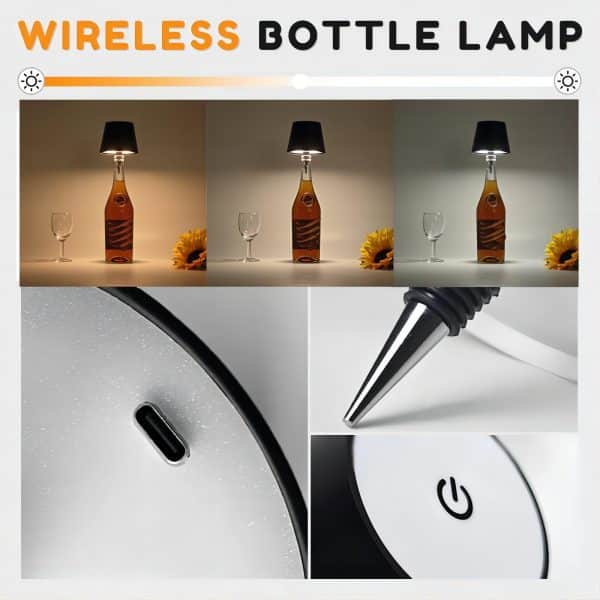 Bottle lamp – Bezprzewodowa lampa butelkowa slider